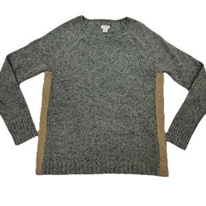 J.Crew Donegal Lambswool Sweater Marled Gray Gold Stripe XS NWT